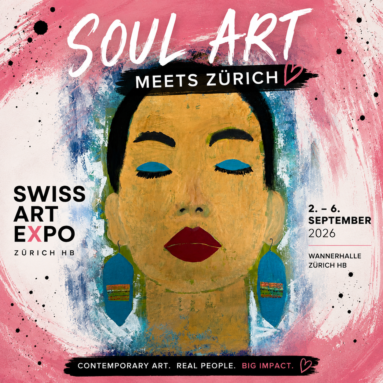 Soul Art von Sunée an der SWISSARTEXPO 2026 im Zürich Hauptbahnhof.